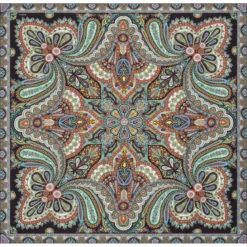 Aesthetic Paisley 140x140 - black/red (schwarz)