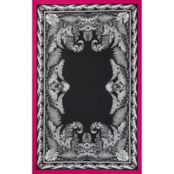 Botanical Garden 100x160 - black/pink (schwarz)