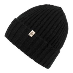 Business Cashmere Muetze mit Umschlag - black (schwarz)