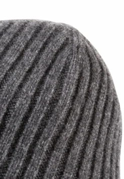 Business Cashmere Muetze mit Umschlag - flanell (grau)