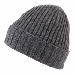 Business Cashmere Muetze mit Umschlag - flanell (grau)