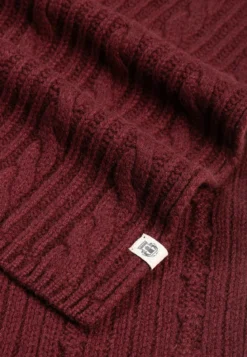 Cabled Charm Schal 30x180 - mulberry (rot)