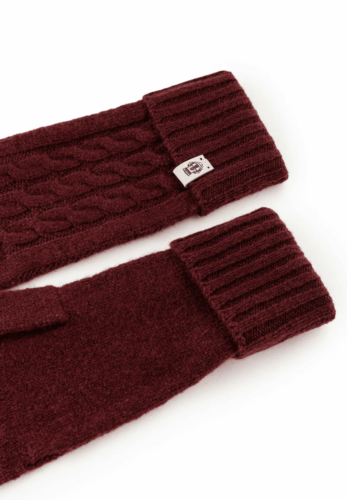 Cabled Charm Strickhandschuhe - mulberry (rot)