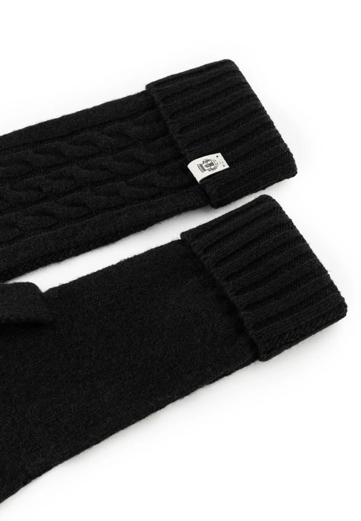 Cabled Charm Strickhandschuhe - black (schwarz)