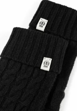 Cabled Charm Strickhandschuhe - black (schwarz)