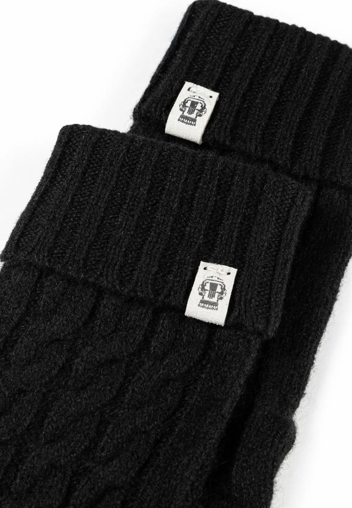 Cabled Charm Strickhandschuhe - black (schwarz)