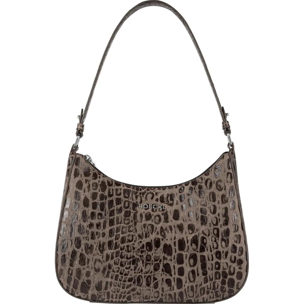 Cleo small Croco silver - mocca (braun)