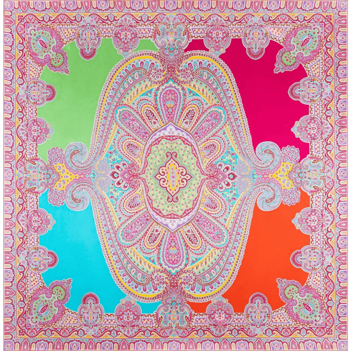 Colorblocking Ornament 140x140 - multi flamingo (orange)