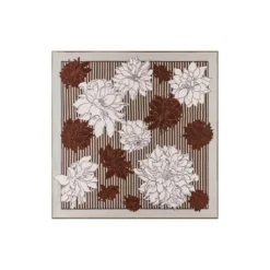 Dahlias & Stripes 64x64 - beige (beige)