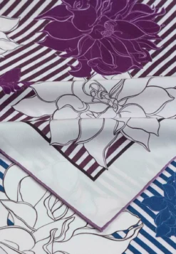 Dahlias & Stripes 64x64 - burgundy (rot)
