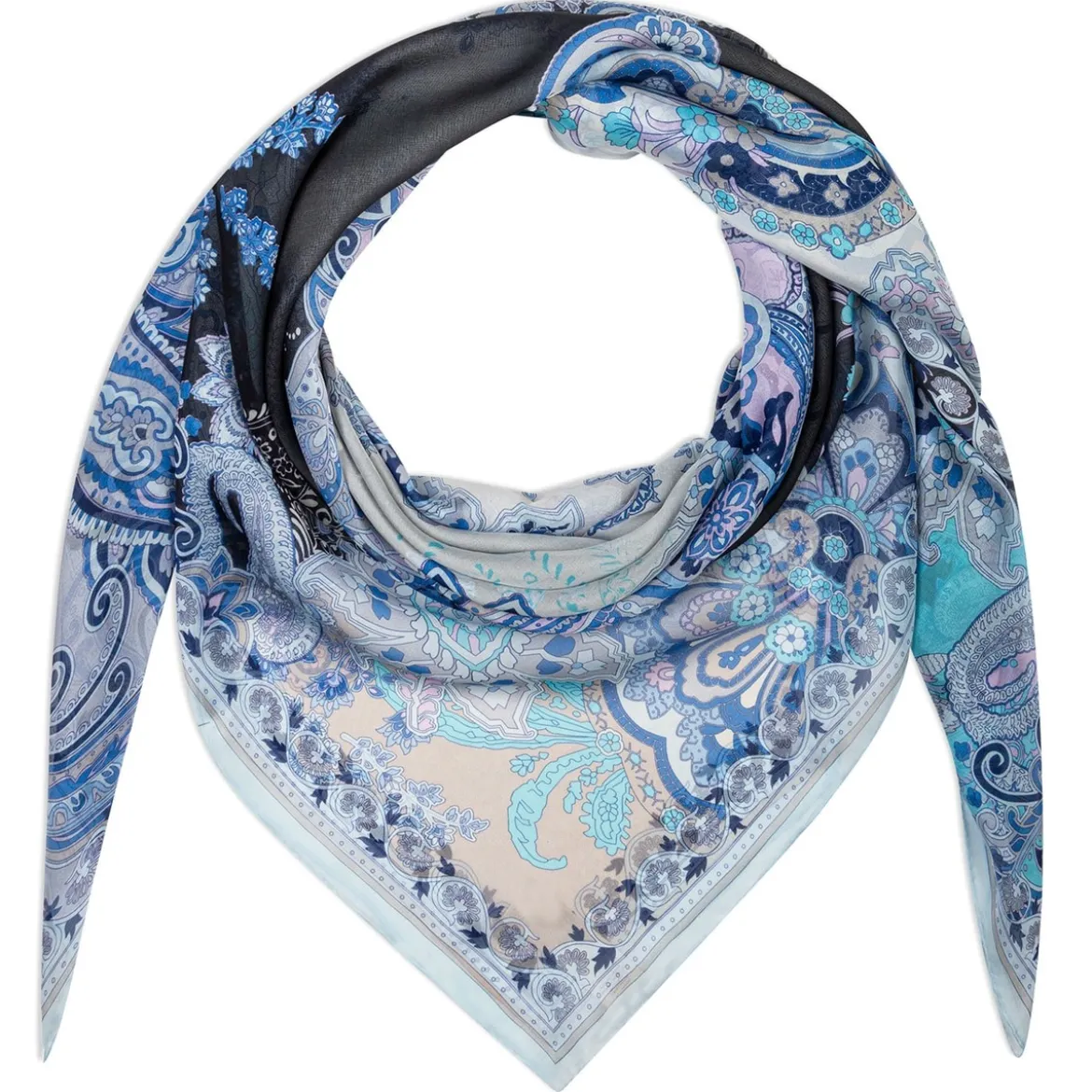 Flower Fusion 130 x 130 - black/taupe (schwarz)