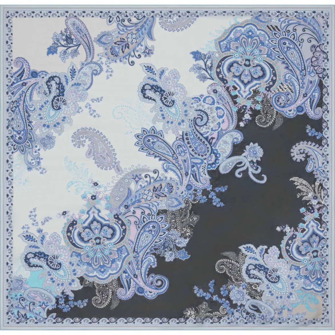 Flower Fusion 130 x 130 - black/taupe (schwarz)