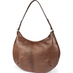 Liberty Schultertasche medium Croco - saddlebrown (braun)