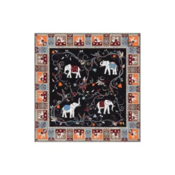 Lucky Elephant 53x53 - black/beige (schwarz)