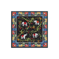 Lucky Elephant 53x53 - multi black (schwarz)