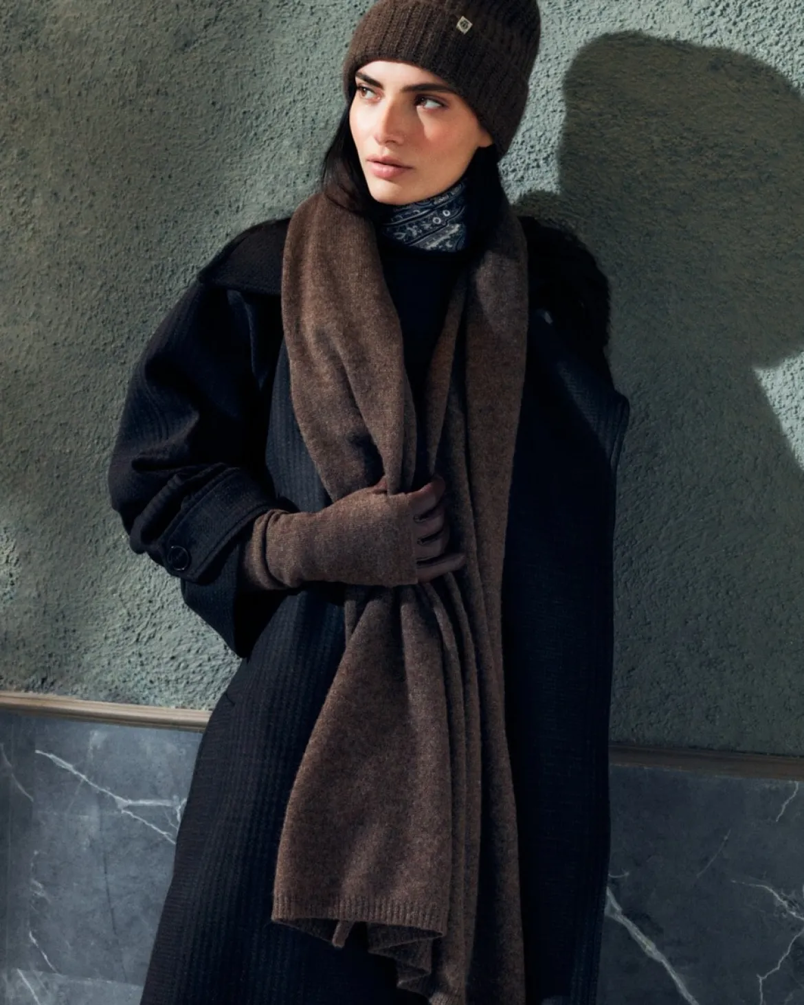 Pure Cashmere Plaid 60x190 - coffee (braun)