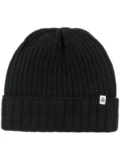 Pure Cashmere Umschlagmuetze - black (schwarz)