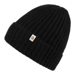 Pure Cashmere Umschlagmuetze - black (schwarz)