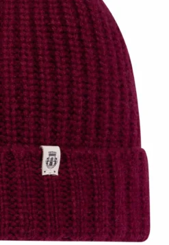 Pure Cashmere Umschlagmuetze - burgundy (rot)