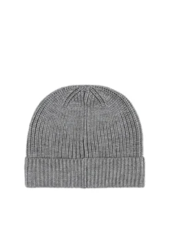 Pure Merino Umschlagmuetze - flanell (grau)