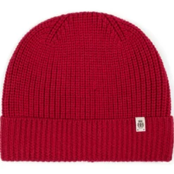Pure Merino Umschlagmuetze - red (rot)