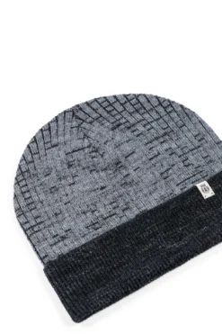Two-Tone Merino Mütze - grey/black (grau)