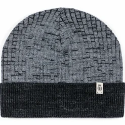 Two-Tone Merino Mütze - grey/black (grau)