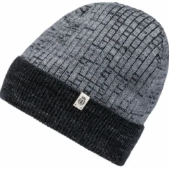 Two-Tone Merino Mütze - grey/black (grau)