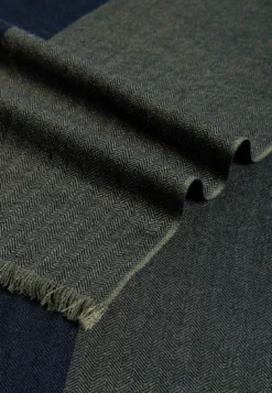 Two-Tone Wool 40x180 - olive/navy (blau)